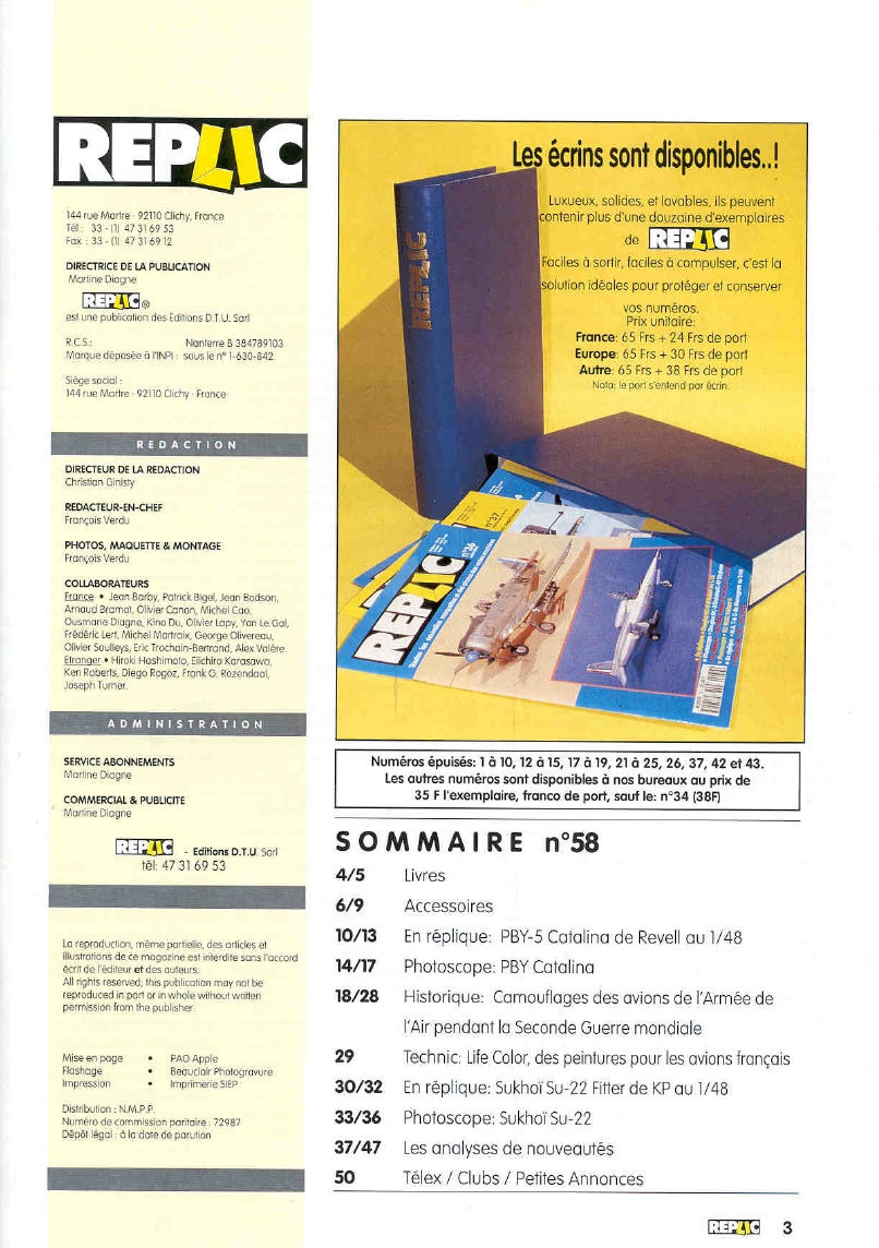 Replic 058 - PBY-5 Catalina, Sukhoi Su-22, French